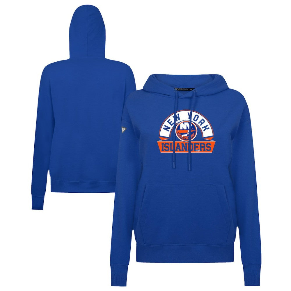 New York Islanders Levelwear Women's Adorn Banner Arch Pullover Hoodie - Royal - NHL 203146207