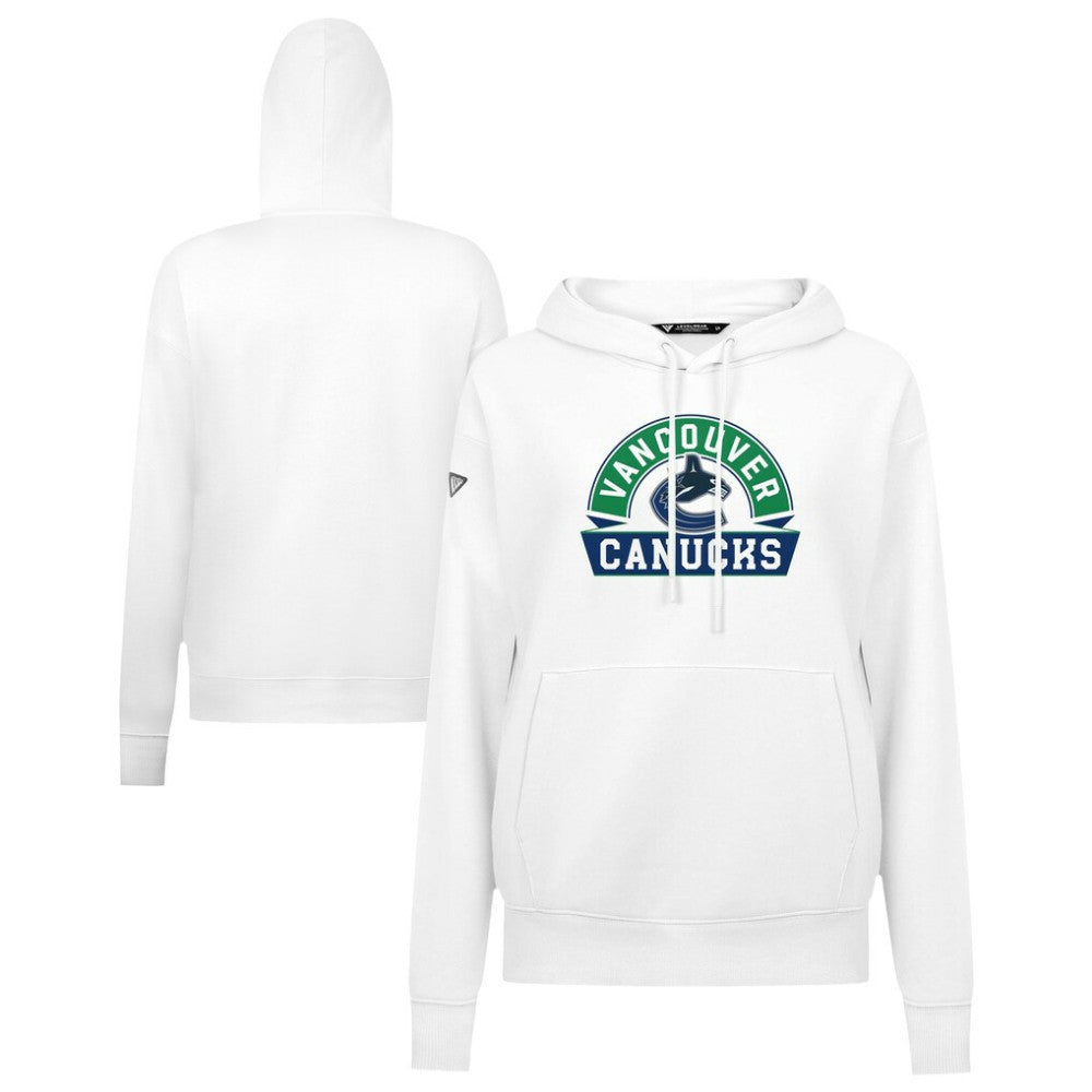 Vancouver Canucks Levelwear Women's Adorn Banner Arch Pullover Hoodie - White - NHL 203146210