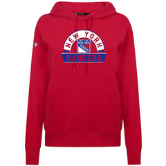 New York Rangers Levelwear Women's Adorn Banner Arch Pullover Hoodie - Red - NHL 203146213