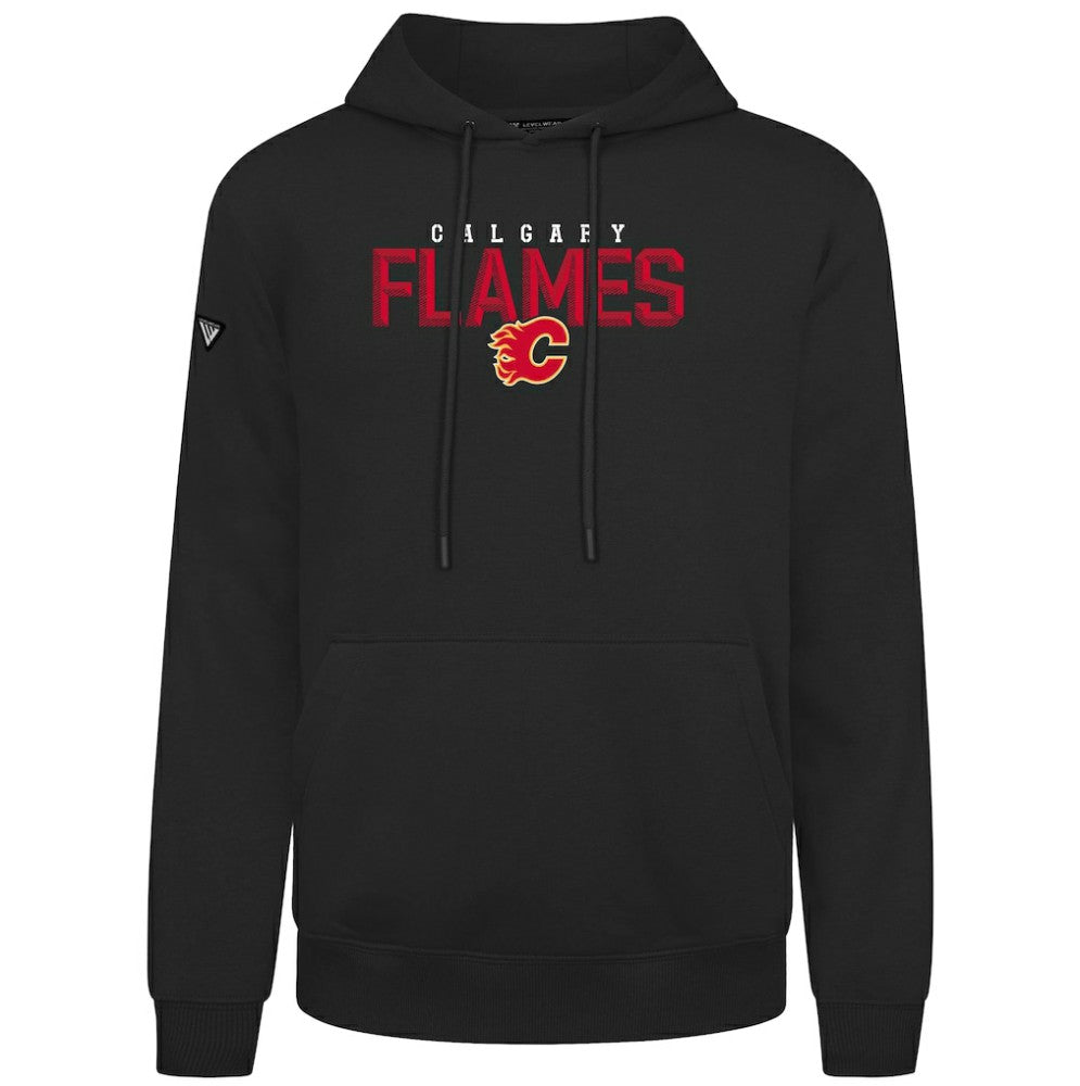 Calgary Flames Levelwear Podium Carve Pullover Hoodie - Black - NHL 203146369