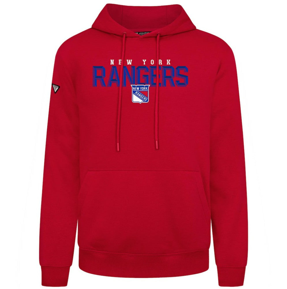 New York Rangers Levelwear Podium Carve Pullover Hoodie - Red - NHL 203146379