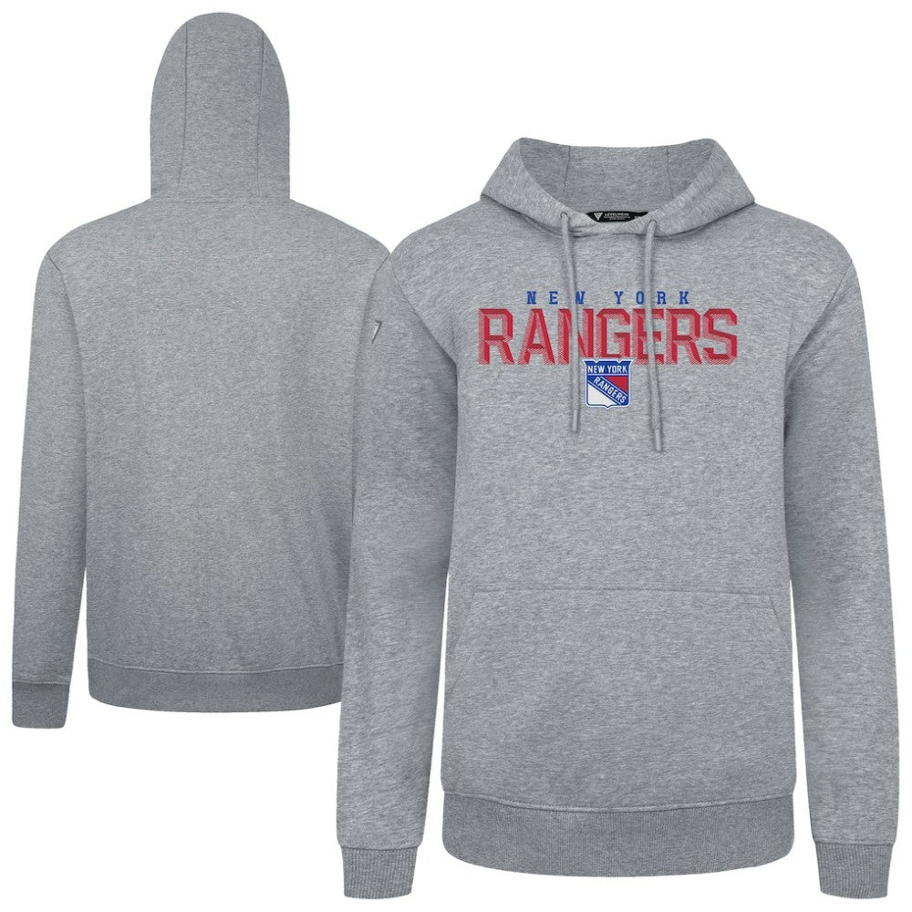 New York Rangers Levelwear Podium Carve Pullover Hoodie - Gray - NHL 203146381