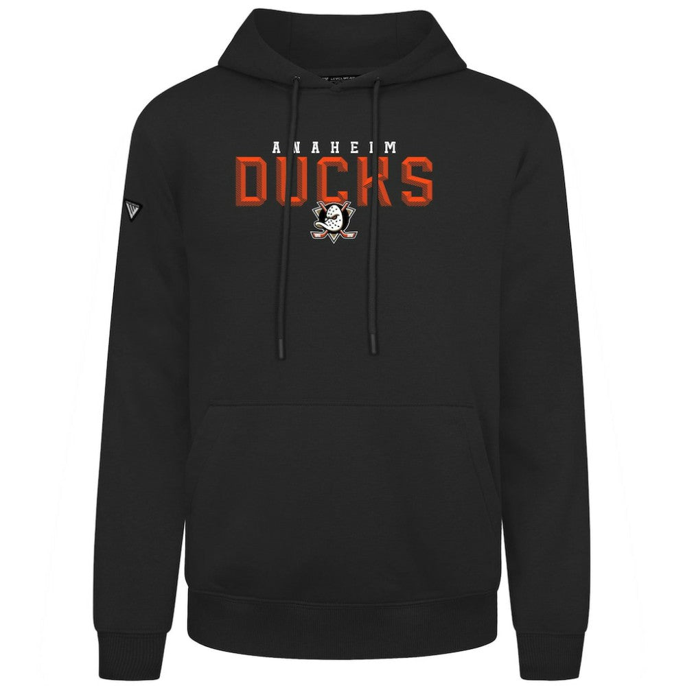 Anaheim Ducks Levelwear Podium Carve Pullover Hoodie - Black - NHL 203146395