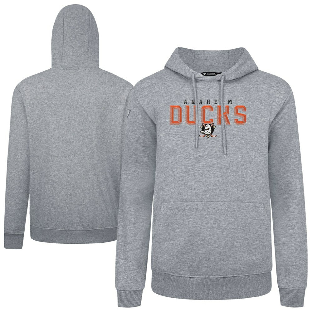 Anaheim Ducks Levelwear Podium Carve Pullover Hoodie - Gray - NHL 203146396