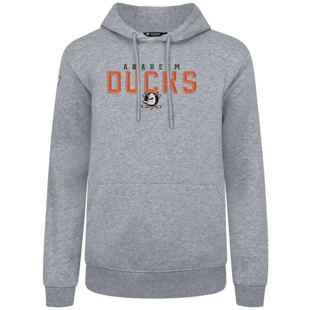 Anaheim Ducks Levelwear Podium Carve Pullover Hoodie - Gray - NHL 203146396
