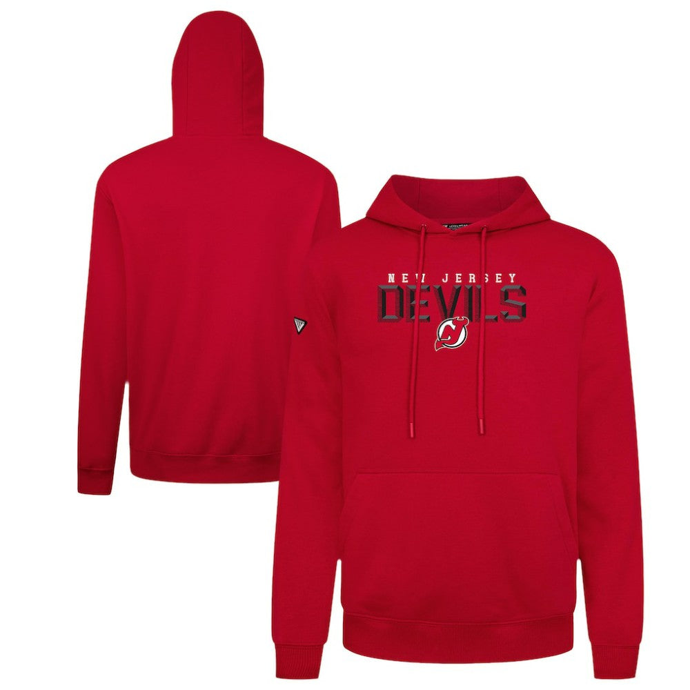 New Jersey Devils Levelwear Podium Carve Pullover Hoodie - Red - NHL 203146399