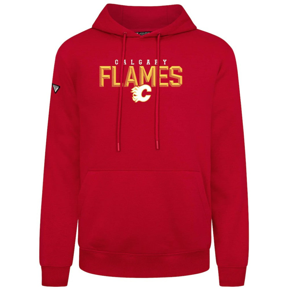 Calgary Flames Levelwear Podium Carve Pullover Hoodie - Red - NHL 203146428