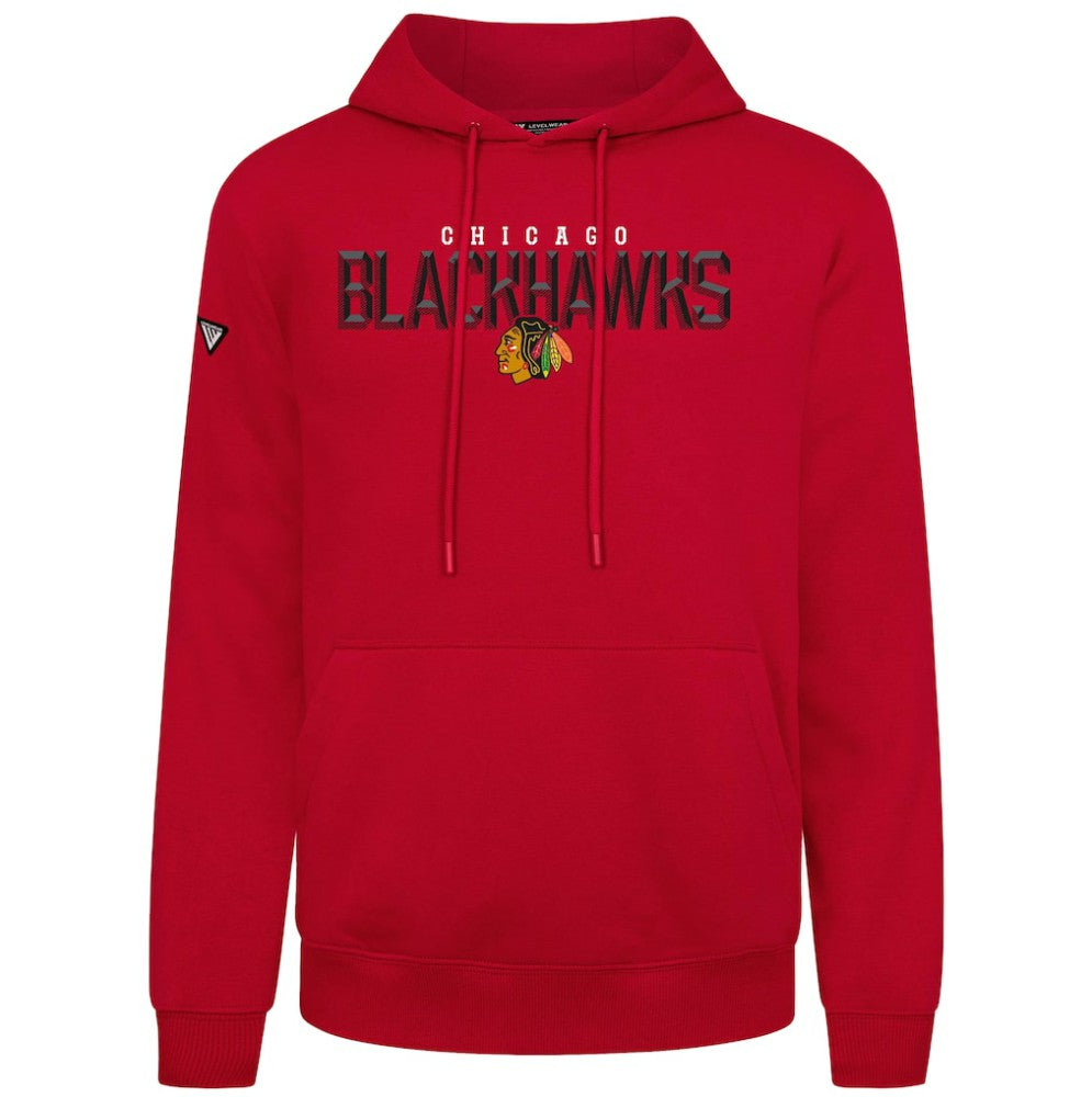 Chicago Blackhawks Levelwear Podium Carve Pullover Hoodie - Red - NHL 203146433