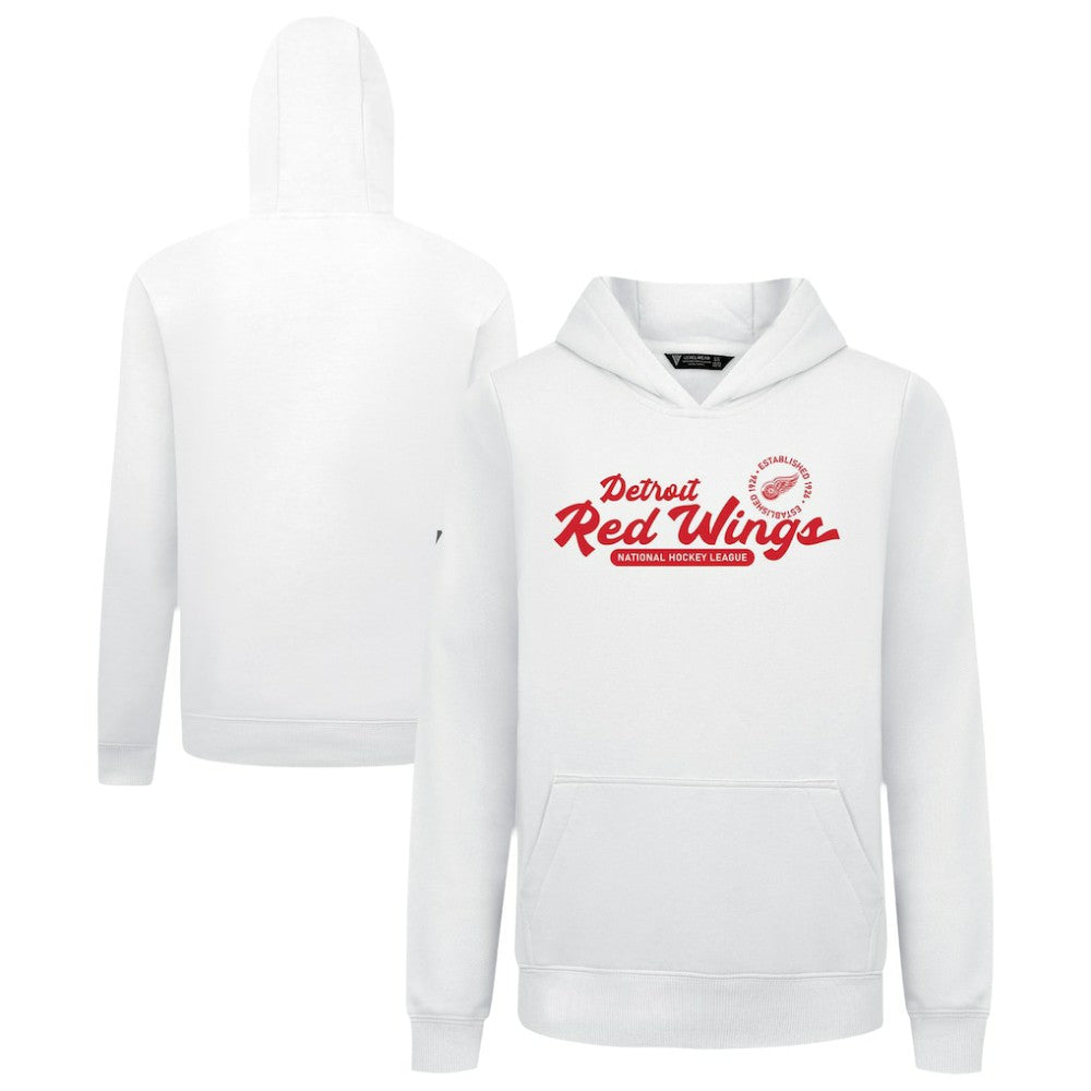 Detroit Red Wings Levelwear Youth Podium Monument Pullover Hoodie - White - NHL 203146451