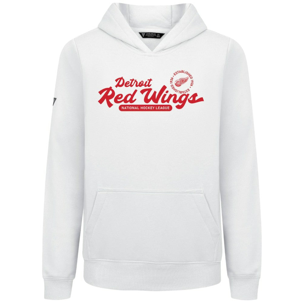 Detroit Red Wings Levelwear Youth Podium Monument Pullover Hoodie - White - NHL 203146451