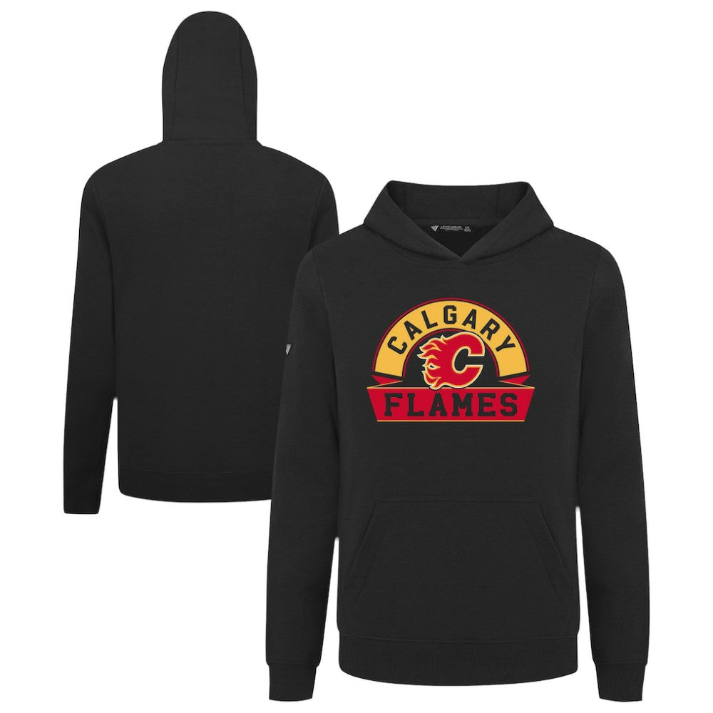 Calgary Flames Levelwear Youth Podium Banner Arch Pullover Hoodie - Black - NHL 203146470