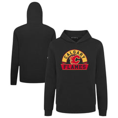 Calgary Flames Levelwear Youth Podium Banner Arch Pullover Hoodie - Black - NHL 203146470