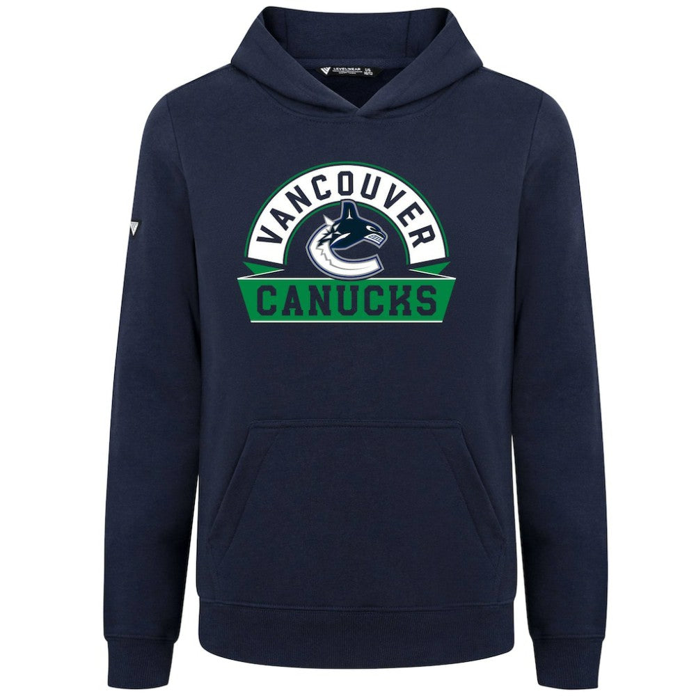 Vancouver Canucks Levelwear Youth Podium Banner Arch Pullover Hoodie - Navy - NHL 203146472