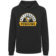 Pittsburgh Penguins Levelwear Youth Podium Banner Arch Pullover Hoodie - Black - NHL 203146479