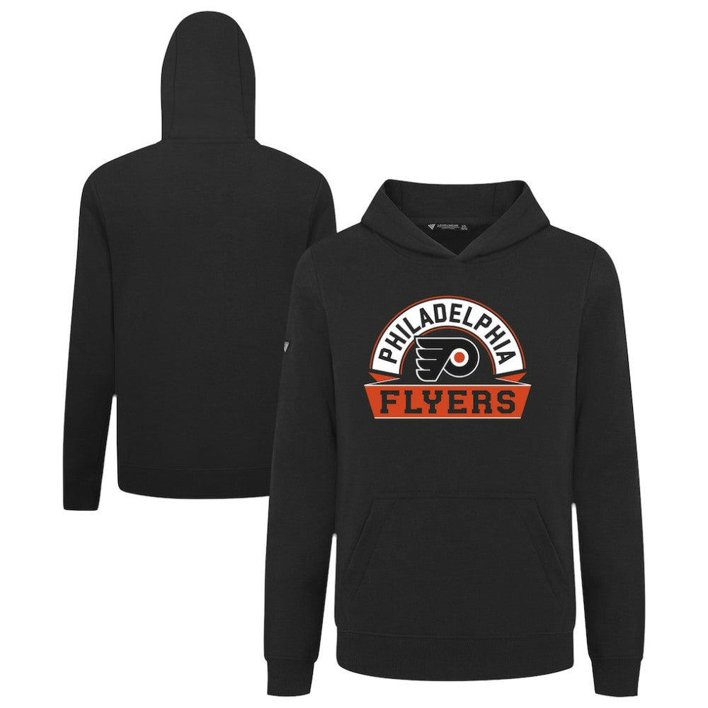 Philadelphia Flyers Levelwear Youth Podium Banner Arch Pullover Hoodie - Black - NHL 203146483