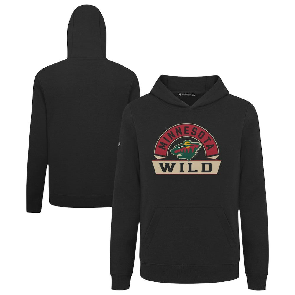Minnesota Wild Levelwear Youth Podium Banner Arch Pullover Hoodie - Black - NHL 203146486