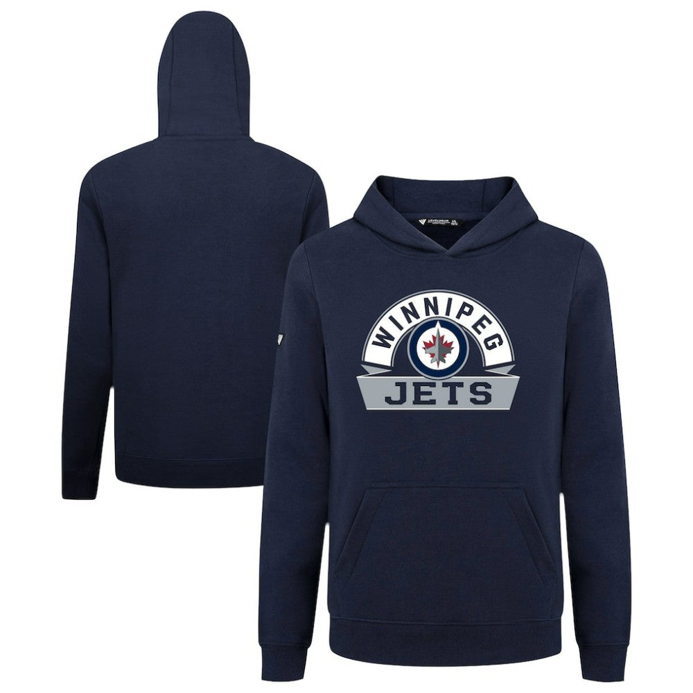 Winnipeg Jets Levelwear Youth Podium Banner Arch Pullover Hoodie - Navy - NHL 203146493