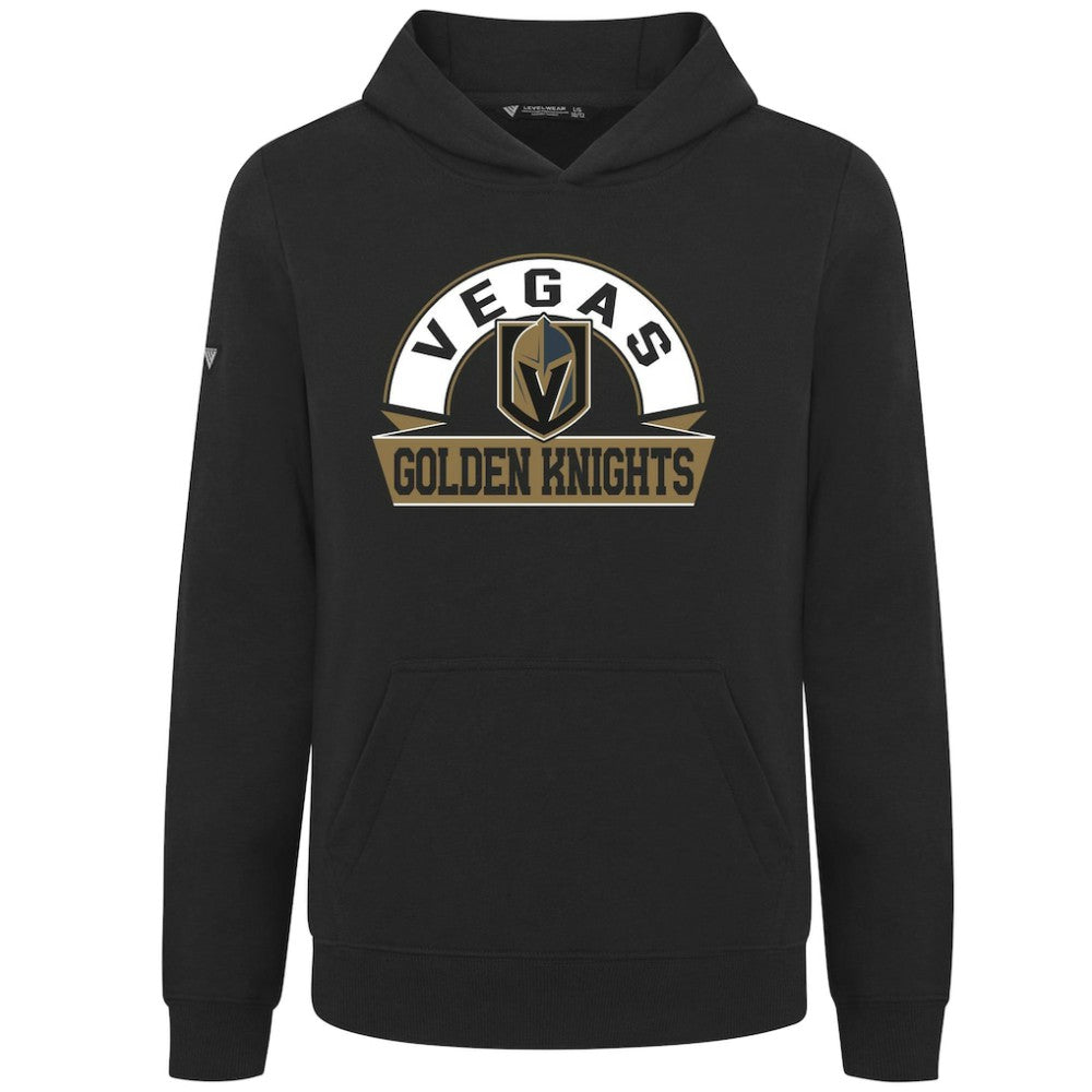 Vegas Golden Knights Levelwear Youth Podium Banner Arch Pullover Hoodie - Black - NHL 203146494
