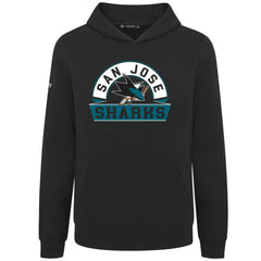 San Jose Sharks Levelwear Youth Podium Banner Arch Pullover Hoodie - Black - NHL 203146495