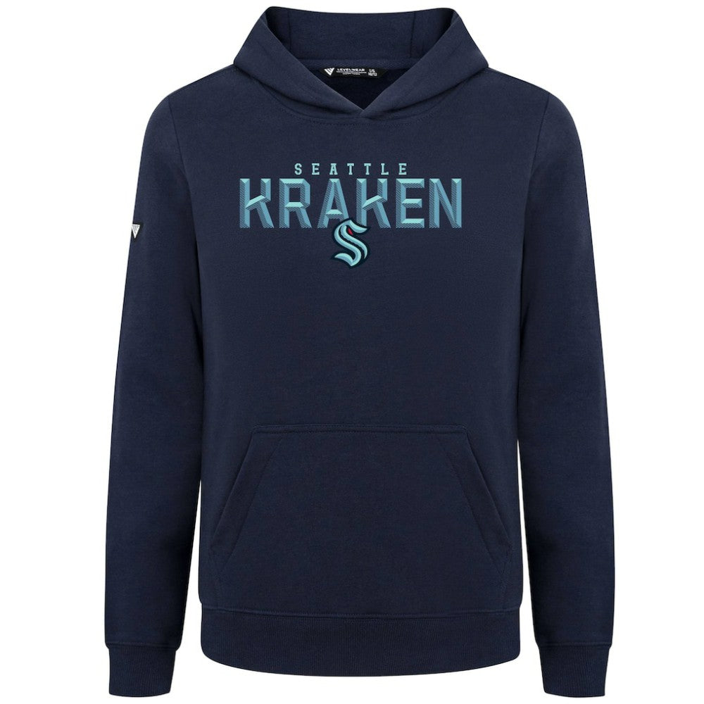 Seattle Kraken Levelwear Youth Podium Carve Pullover Hoodie - Navy - NHL 203146496