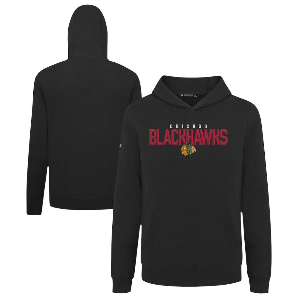 Chicago Blackhawks Levelwear Youth Podium Carve Pullover Hoodie - Black - NHL 203146500