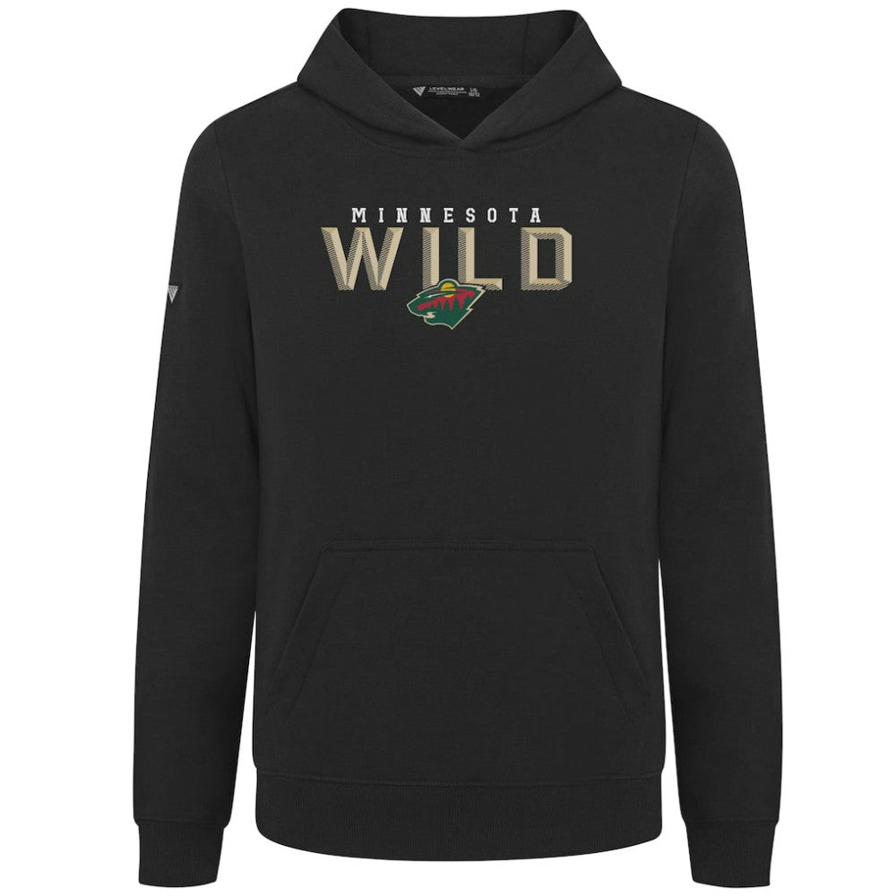 Minnesota Wild Levelwear Youth Podium Carve Pullover Hoodie - Black - NHL 203146508