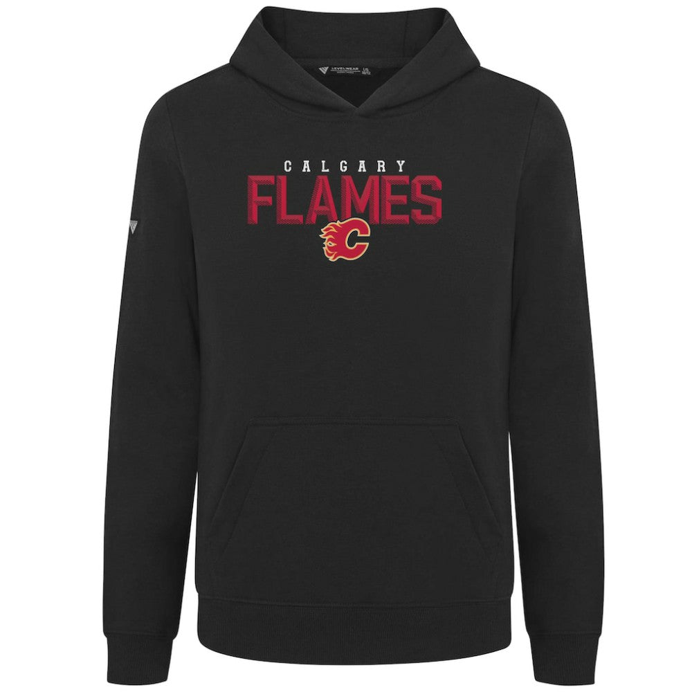 Calgary Flames Levelwear Youth Podium Carve Pullover Hoodie - Black - NHL 203146514
