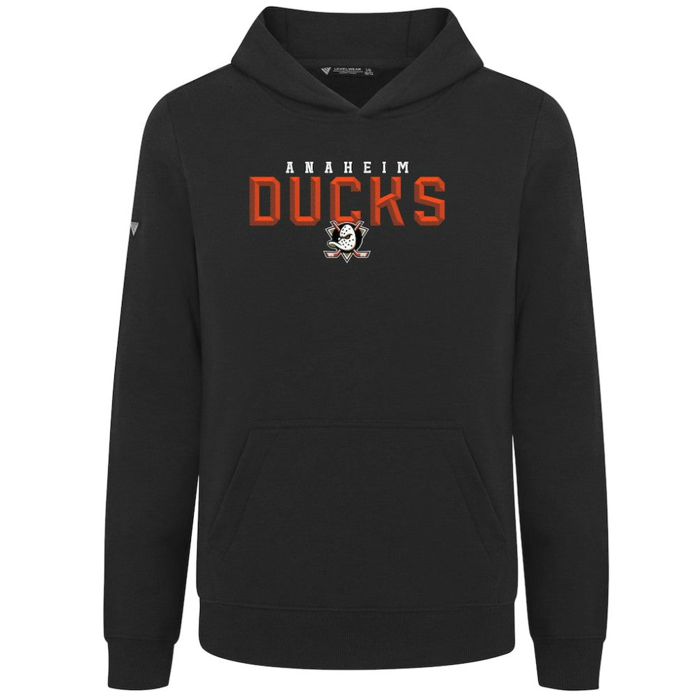 Anaheim Ducks Levelwear Youth Podium Carve Pullover Hoodie - Black - NHL 203146519