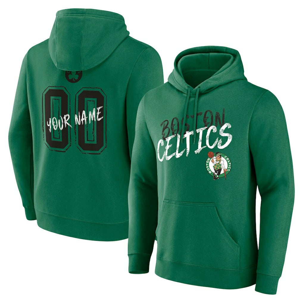 Boston Celtics Hustle Custom Pullover Hoodie Kelly Green
