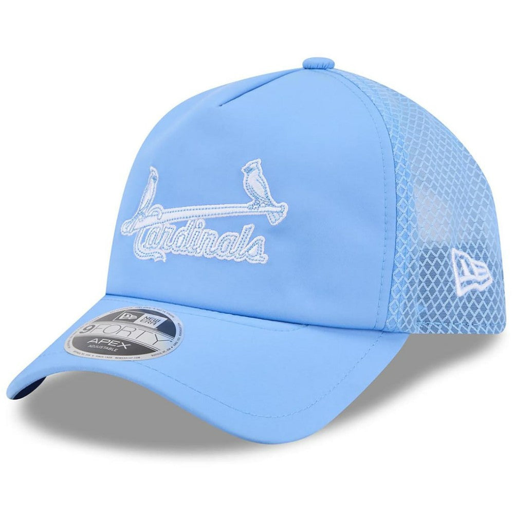 St. Louis Cardinals New Era 2026 Batting Practice Alternate Apex 9FORTY Adjustable Hat - Light Blue - New Era Online