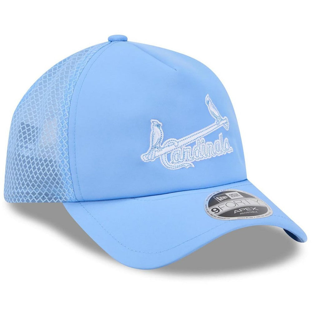 St. Louis Cardinals New Era 2026 Batting Practice Alternate Apex 9FORTY Adjustable Hat - Light Blue - New Era Online