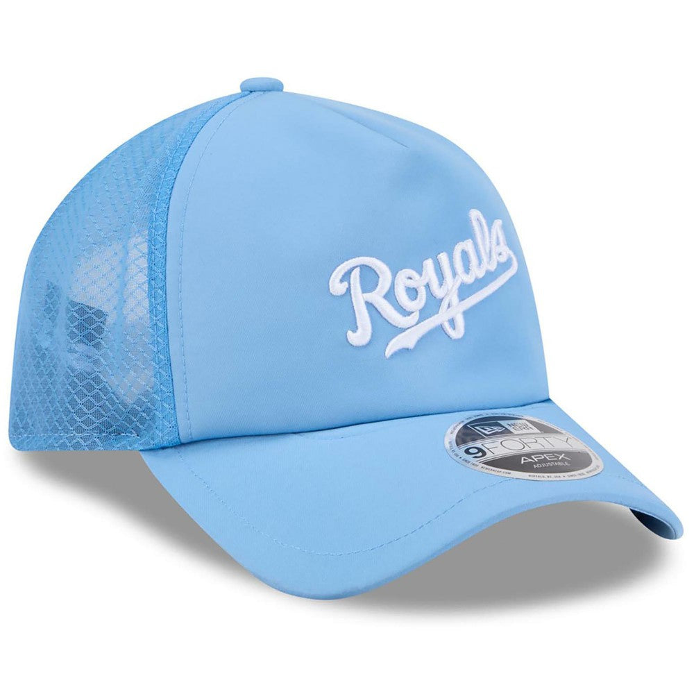 Kansas City Royals New Era 2026 Batting Practice Alternate Apex 9FORTY Adjustable Hat - Light Blue - New Era Online