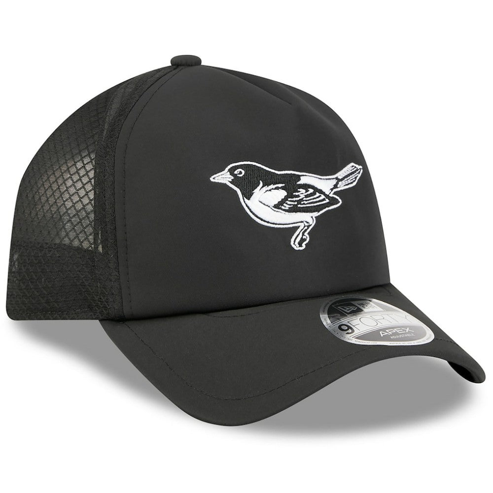 Baltimore Orioles New Era 2026 Batting Practice Alternate Apex 9FORTY Adjustable Hat - Black - New Era Online