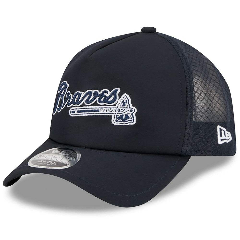 Atlanta Braves New Era 2026 Batting Practice Alternate Apex 9FORTY Adjustable Hat - Navy - New Era Lifestyle