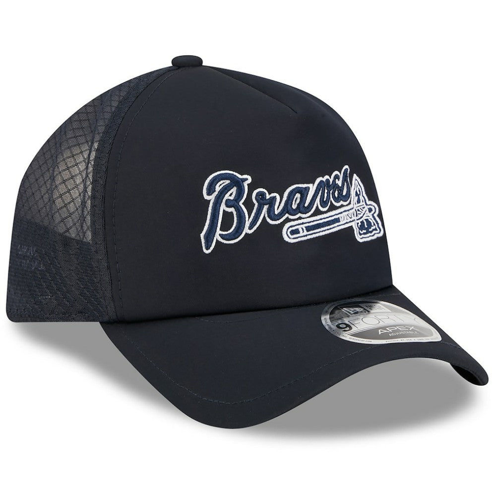Atlanta Braves New Era 2026 Batting Practice Alternate Apex 9FORTY Adjustable Hat - Navy - New Era Lifestyle