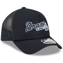Atlanta Braves New Era 2026 Batting Practice Alternate Apex 9FORTY Adjustable Hat - Navy - New Era Lifestyle
