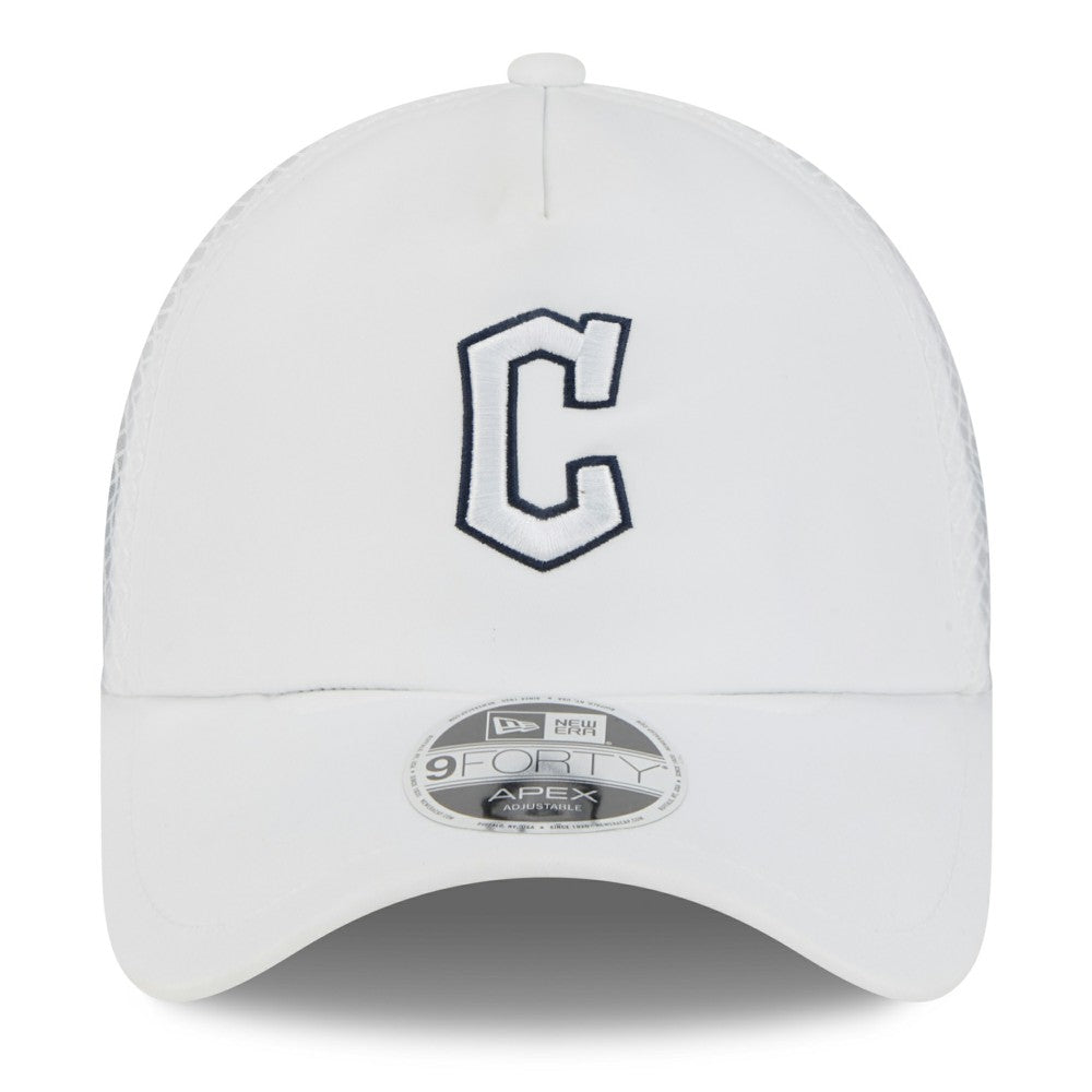 Cleveland Guardians New Era 2026 Batting Practice Apex 9FORTY Adjustable Trucker Hat - White - New Era Lifestyle