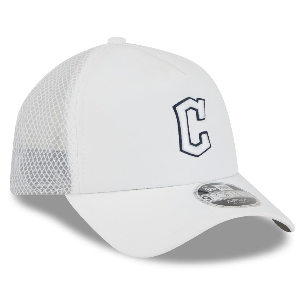Cleveland Guardians New Era 2026 Batting Practice Apex 9FORTY Adjustable Trucker Hat - White - New Era Lifestyle