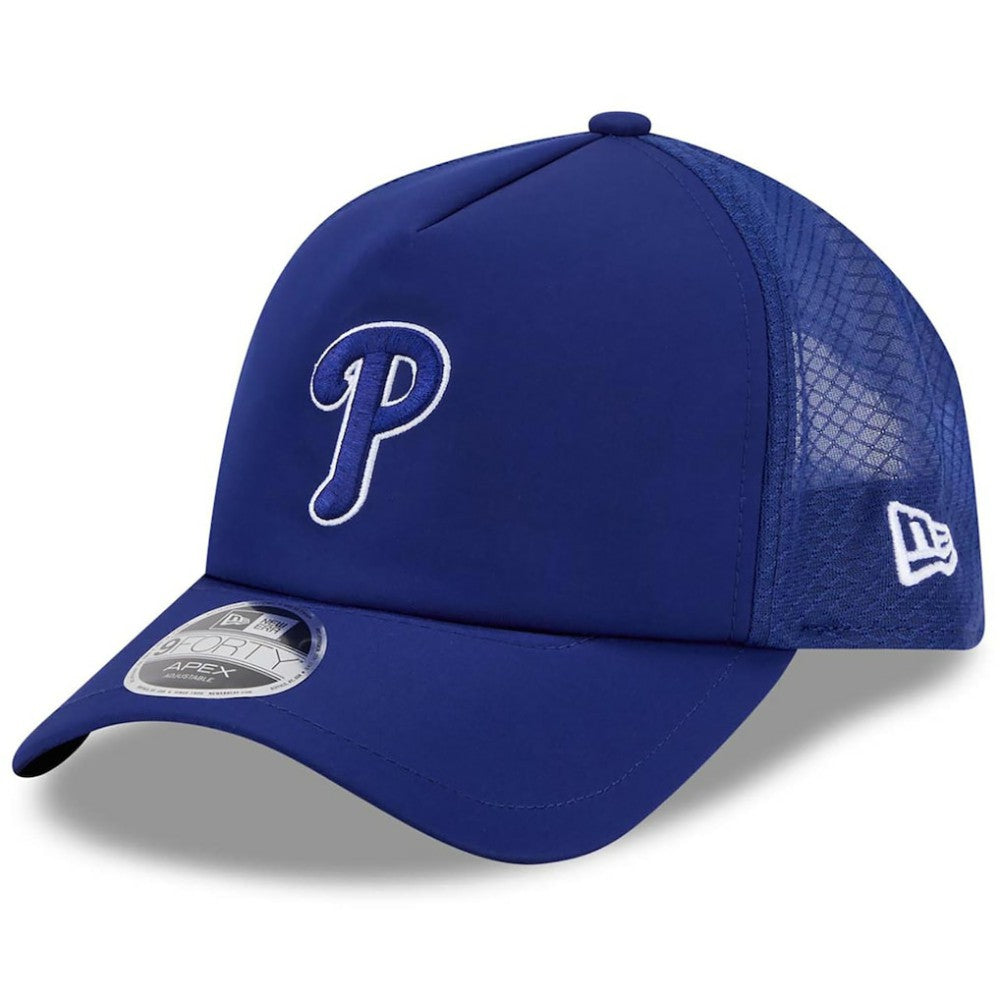 Philadelphia Phillies New Era 2026 Batting Practice Apex 9FORTY Adjustable Trucker Hat - Royal - New Era Lifestyle