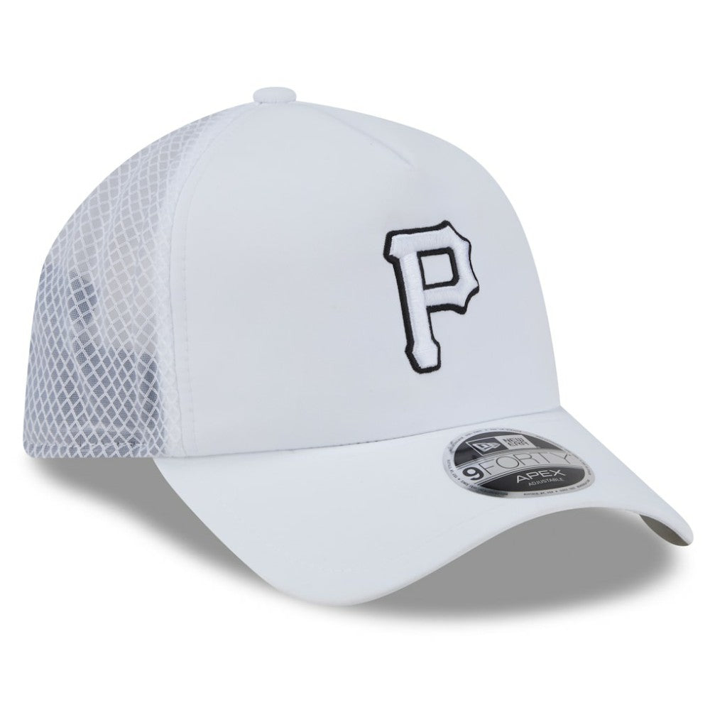 Pittsburgh Pirates New Era 2026 Batting Practice Apex 9FORTY Adjustable Trucker Hat - White - New Era Lifestyle