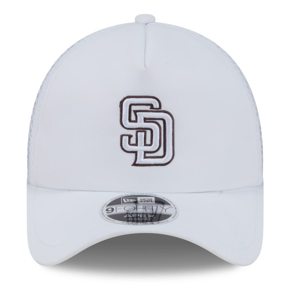 San Diego Padres New Era 2026 Batting Practice Apex 9FORTY Adjustable Trucker Hat - White - New Era on Sale