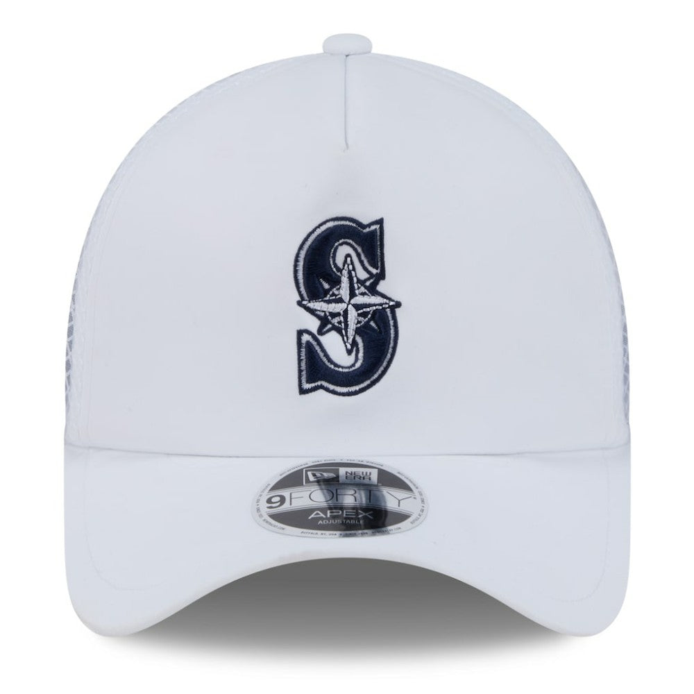 Seattle Mariners New Era 2026 Batting Practice Apex 9FORTY Adjustable Trucker Hat - White - New Era on Sale