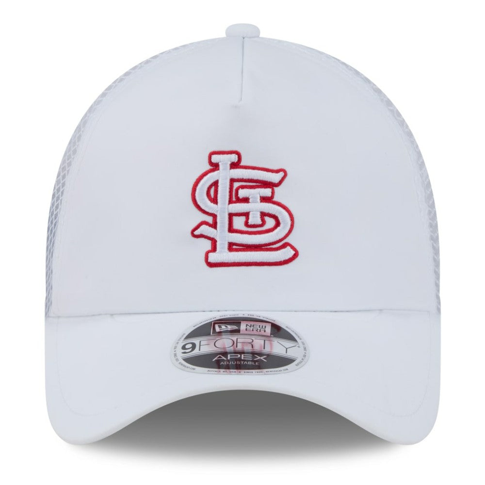 St. Louis Cardinals New Era 2026 Batting Practice Apex 9FORTY Adjustable Trucker Hat - White - New Era Discount