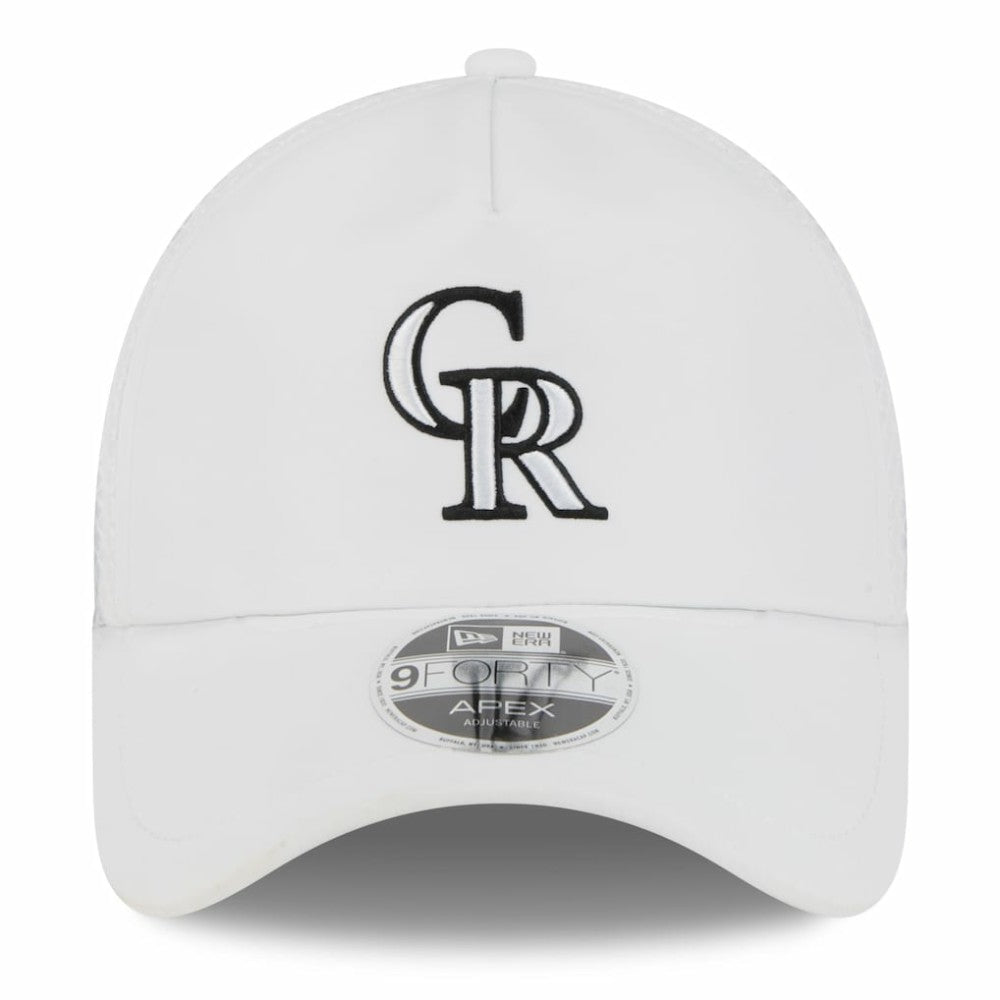 Colorado Rockies New Era 2026 Batting Practice Apex 9FORTY Adjustable Trucker Hat - White - New Era on Sale