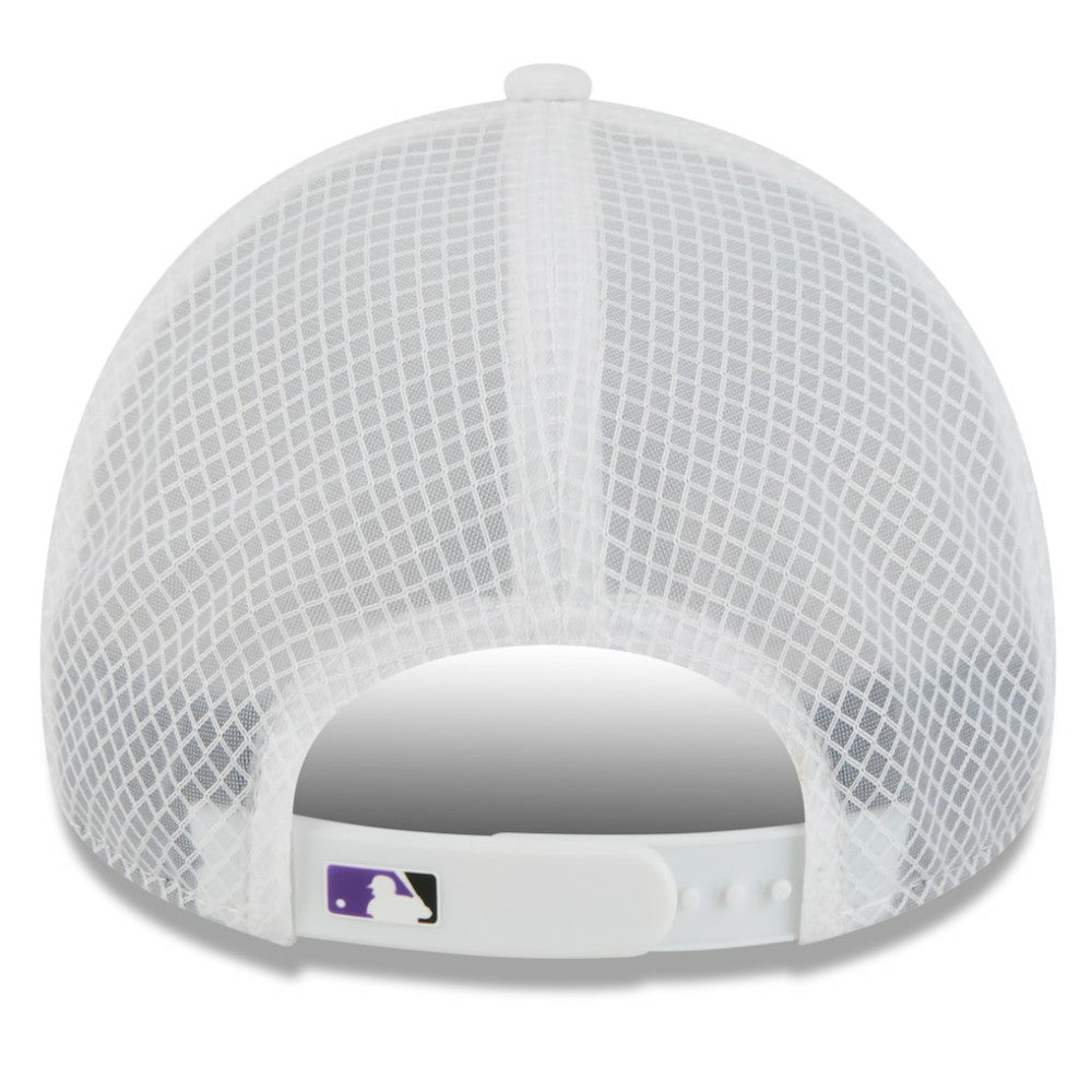 Colorado Rockies New Era 2026 Batting Practice Apex 9FORTY Adjustable Trucker Hat - White - New Era on Sale