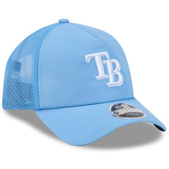 Tampa Bay Rays New Era 2026 Batting Practice Apex 9FORTY Adjustable Trucker Hat - Light Blue - New Era Sale