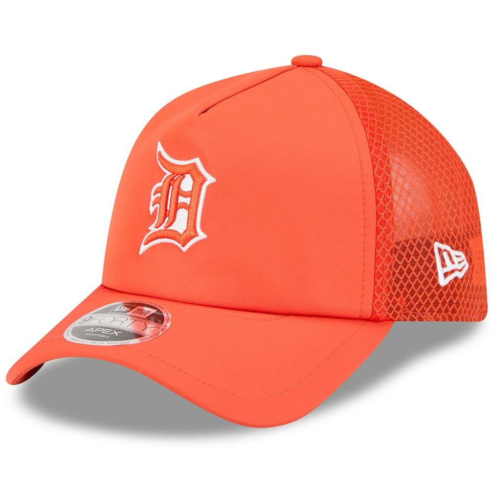 Detroit Tigers New Era 2026 Batting Practice Apex 9FORTY Adjustable Trucker Hat - Orange - New Era Discount