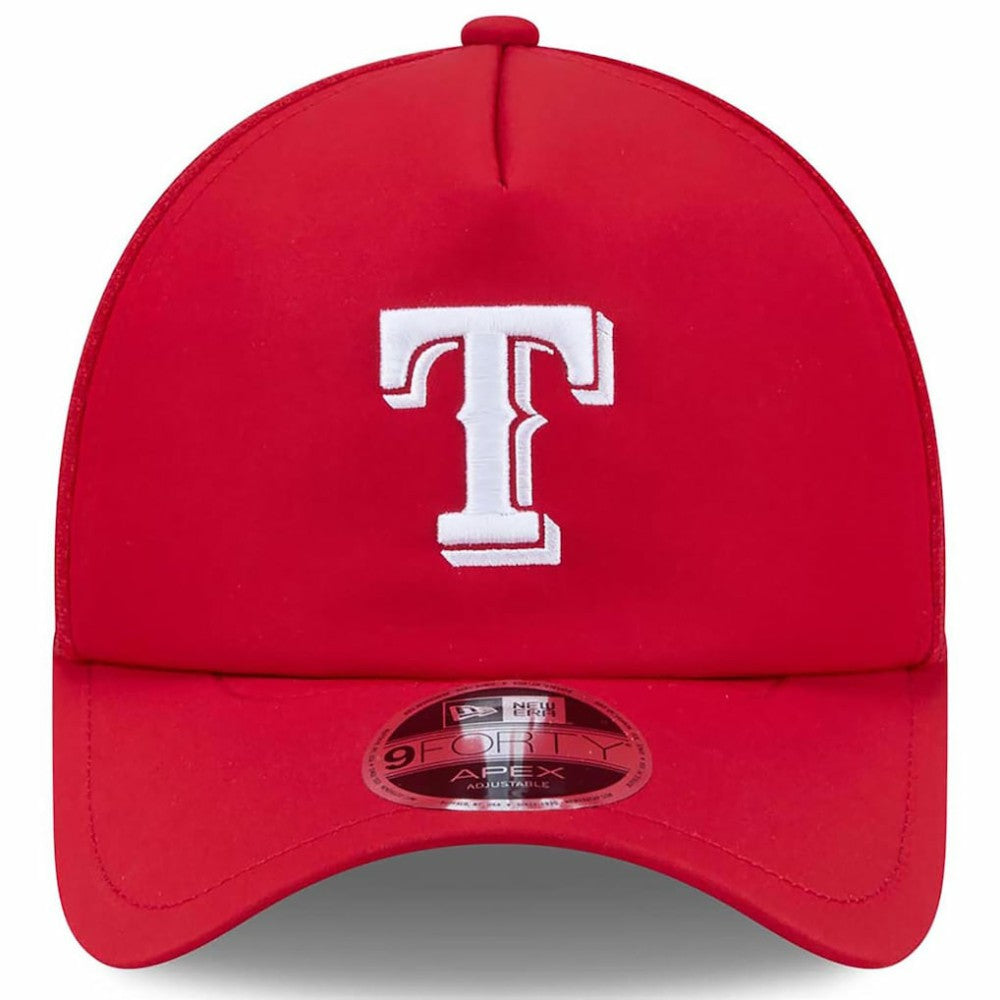 Texas Rangers New Era 2026 Batting Practice Apex 9FORTY Adjustable Trucker Hat - Red - New Era Online