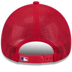 Texas Rangers New Era 2026 Batting Practice Apex 9FORTY Adjustable Trucker Hat - Red - New Era Online