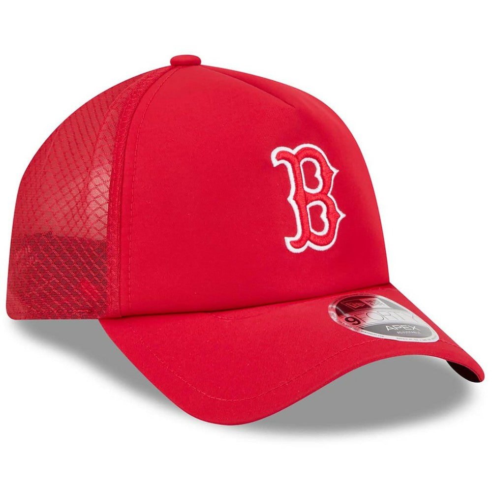 Boston Red Sox New Era 2026 Batting Practice Apex 9FORTY Adjustable Trucker Hat - Red - New Era Lifestyle